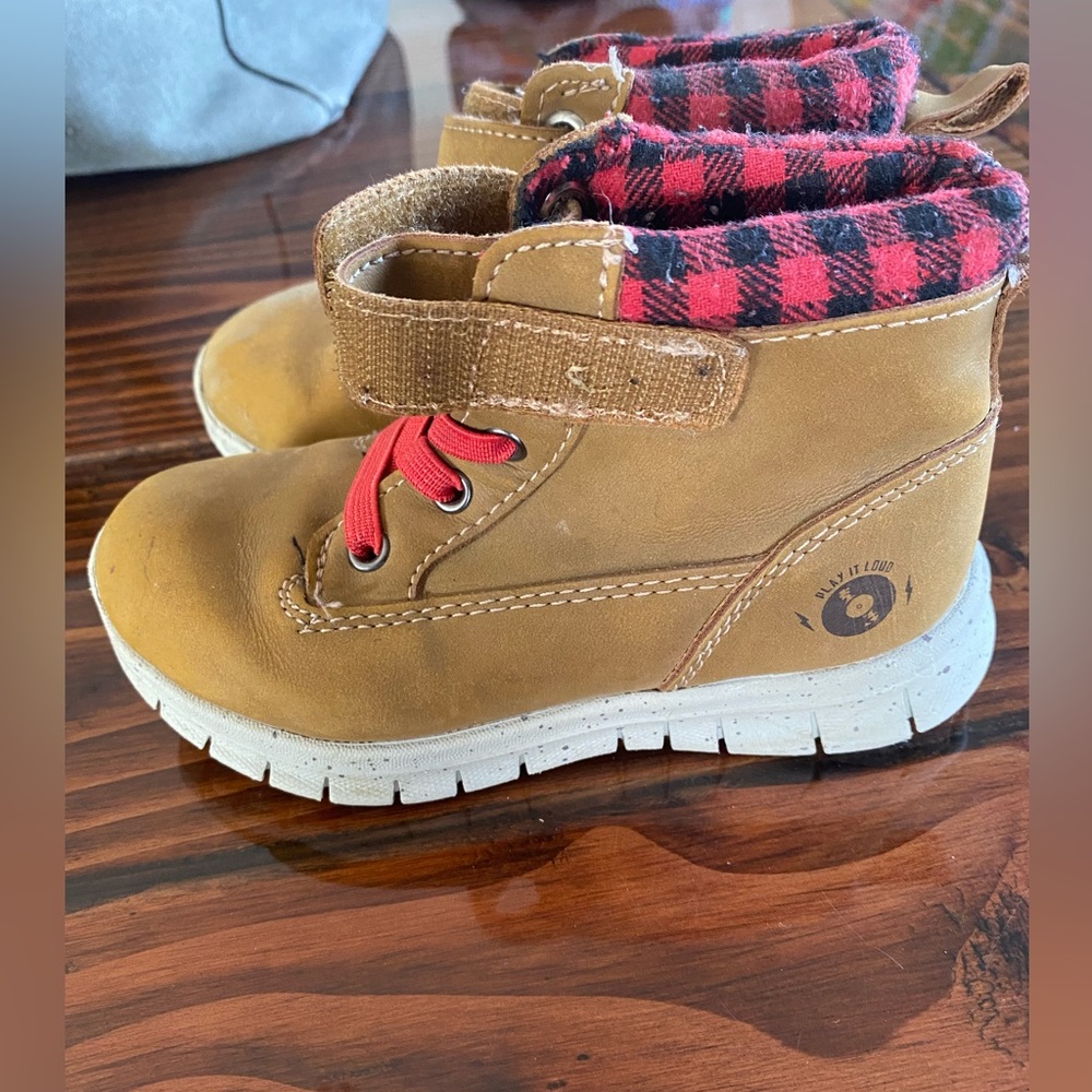 Target Tan and Red Kids Boots